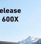 Text reads 'New R' and 'JUMP' (partial text visible). Partial image showing blue background section with mountain scenery visible at bottom edge, indicating promotional or product announcement material.