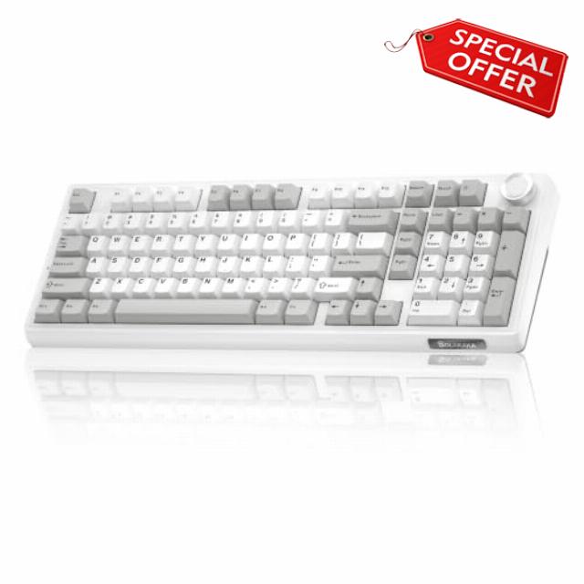 SOLAKAKA KI99 Pro Silent Mechanical Keyboard for Gaming & Work                                                          96% Wireless Keyboard with Number Pad