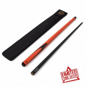 BCE Accura 2 Piece Snooker/Pool Cue with Soft Case - Burnt Orange