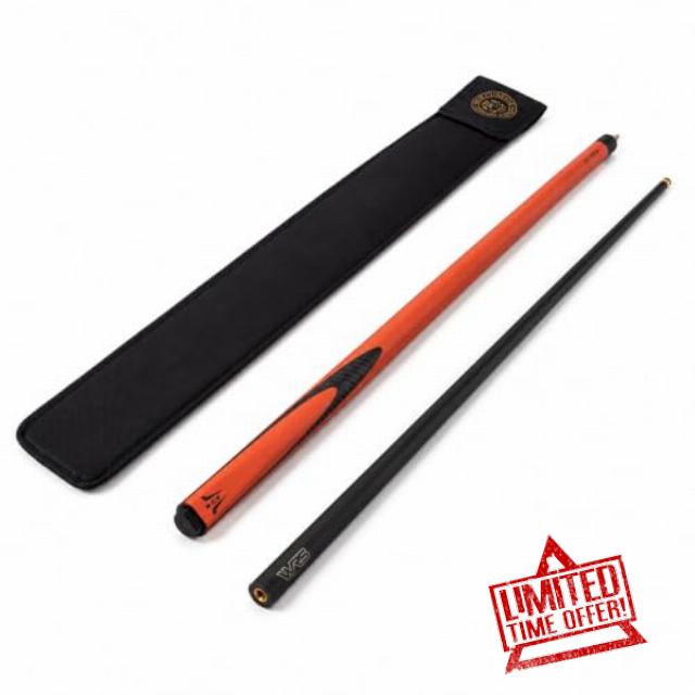 BCE Accura 2 Piece Snooker/Pool Cue with Soft Case - Burnt Orange