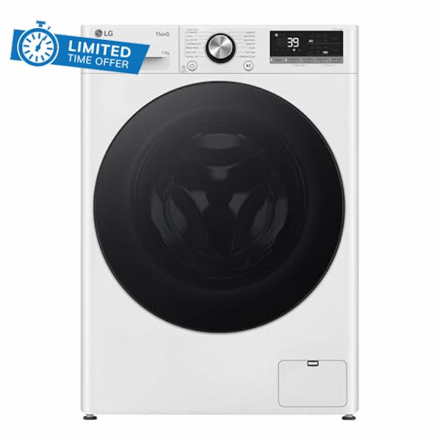 LG Series 4 Pro AI Direct Drive F4Y711WBTN1 11kg Washing Machine with 1400 rpm - White - A Rated