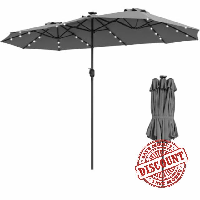 TANGZON Large Twin Patio Parasol