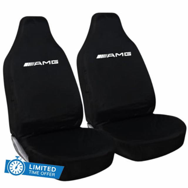 Fits Mercedes AMG 100% Waterproof and Heavy Duty Front Pair Seat Covers With Logo