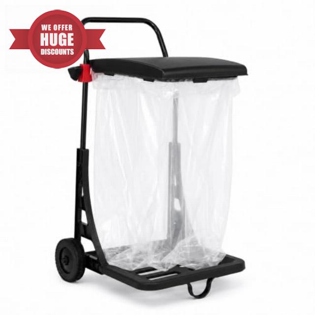 Oypla Garden Waste Bag Holder Trolley Cart Rubbish Sack Stand with Wheels                                                          Mobile Refuse Collection Frame for Leaves