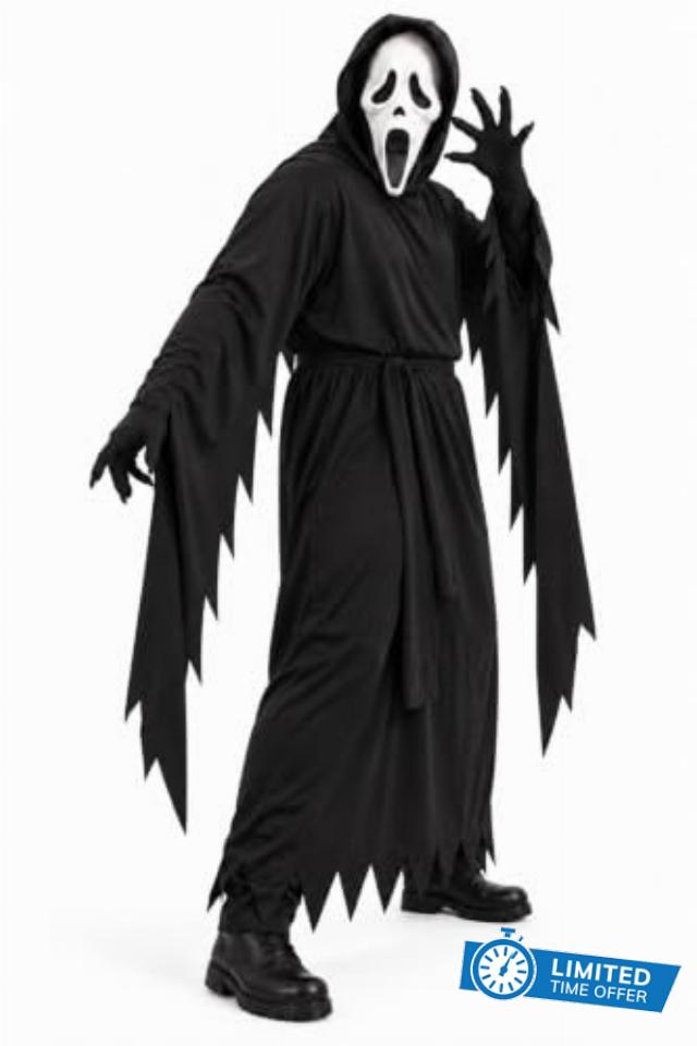 Officially Licensed Boys GhostFace Scream Halloween Costume                                                          Kids Halloween Fancy Dress Outfit Includes Robe