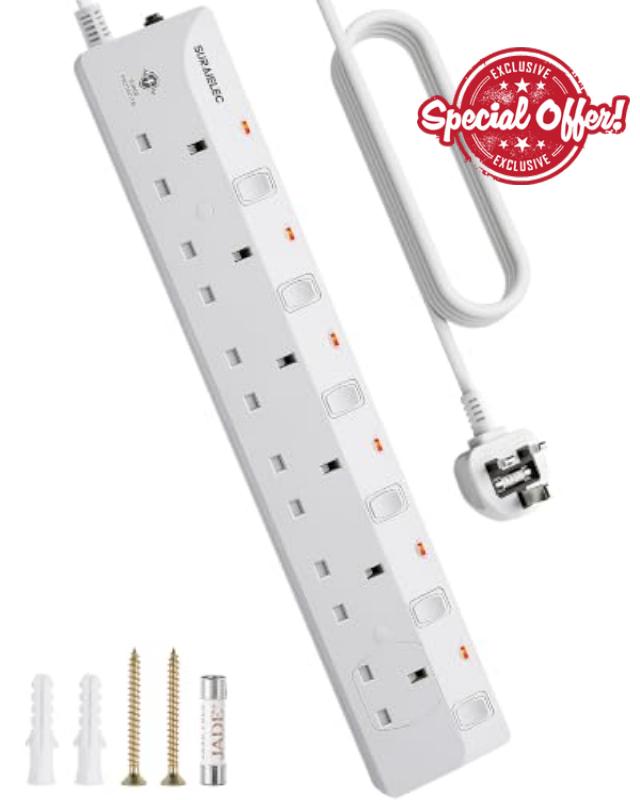 SURAIELEC 6 Way Extension Lead 5M