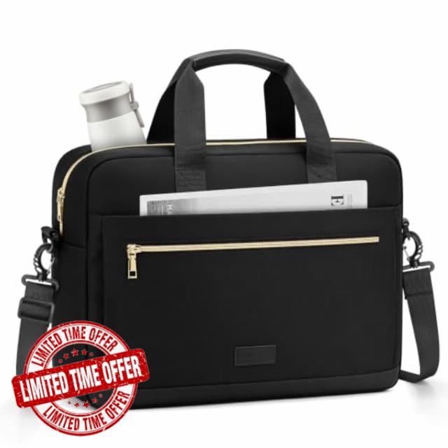 RAINSMORE Laptop Bag for Women 17.3" Padded Compartment Womens Briefcase                                                          Ladies Laptop Bag with Shoulder Strap Teacher Bag for College Water Resistant Computer Messenger Work Bag for Office Business
