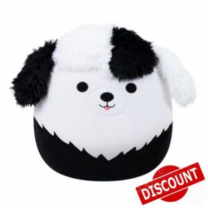 Squishmallows Original 16-Inch Brooks the Black and White Sheepadoodle                                                          Official Jazwares Plush