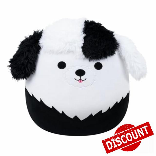Squishmallows Original 16-Inch Brooks the Black and White Sheepadoodle                                                          Official Jazwares Plush