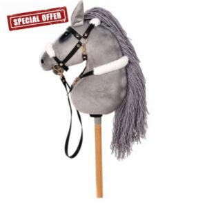 Stick Horse Hobby Horse with Padded Form and Looped Hand Reins                                                          Shaped Fabric Horse Form