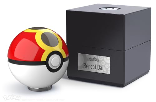 Die-Cast Authentic Replica with Display Case Light Features. Officially Licensed by Pokémon (Repeat Ball)