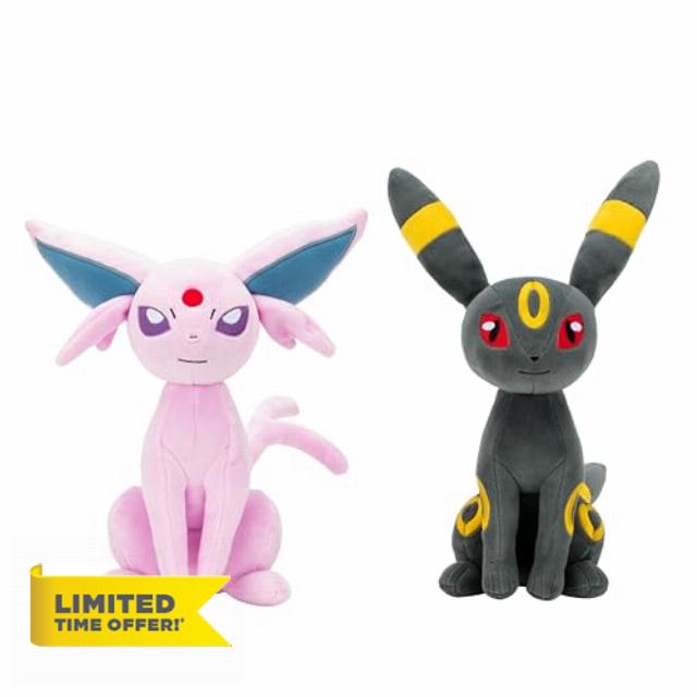 Pokémon Espeon and Umbreon 8-inch Plush 2-Pack                                                          Soft Plush with Authentic Details