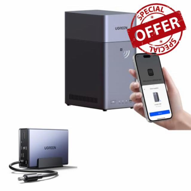 UGREEN NASync DH2300 2-Bay NAS and US2000 UPS Bundle                                                          Up to 64TB Private Cloud