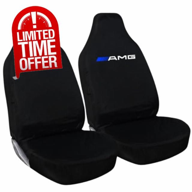 Fits Mercedes AMG 100% Waterproof and Heavy Duty Front Pair Seat Covers With Logo