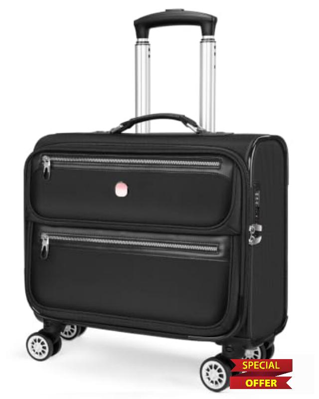 star cloud Business Laptop Roller Case with 2 Wheels Rolling Briefcase with USB & Type-C Charging Port