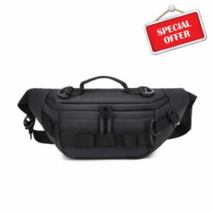 Geestock Tactical Waist Bag with MOLLE System & Adjustable Waist Strap                                                          Lightweight Fishing Sling Bag for Men Women
