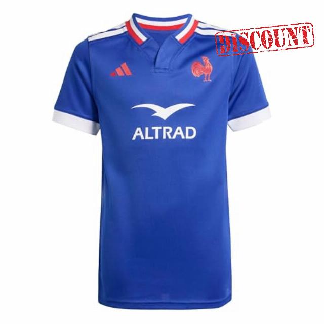adidas Unisex Kids France Rugby Home Youth Replica Jersey Short Sleeve (Pack of 1)