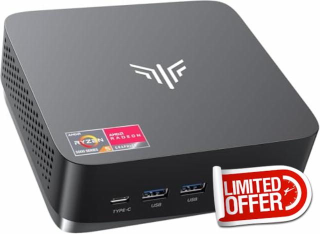 NiPoGi AM16 Mini PC Windows 11 Pro AMD Ryzen 5 PRO 5675U(Βeats 5500U/5600U