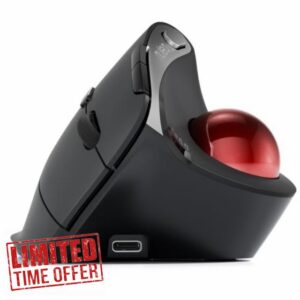 Nulea M506 54° Vertical Ergonomic Thumb Trackball Wireless Mouse                                                          4 DPI