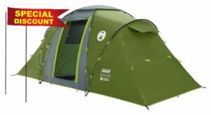 Coleman Spruce Falls 4 Tent | 4 Man Vis-a-Vis Family Tent with 2 opposite XXL size Bedrooms and Living area | 4 Person Camping Tent | 3000mm Waterproof | Sewn-in Groundshee