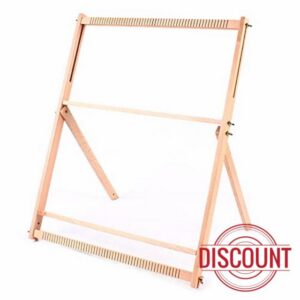 gucdaqc Wooden Weaving Loom Frame 70x50cm Adult Kids Weaving Loom Hand-Knitted Machine with Three Adjustable Gears Foldable Hand Weaving Knitting Loom Kits for Blankets Pillow Covers Scarves