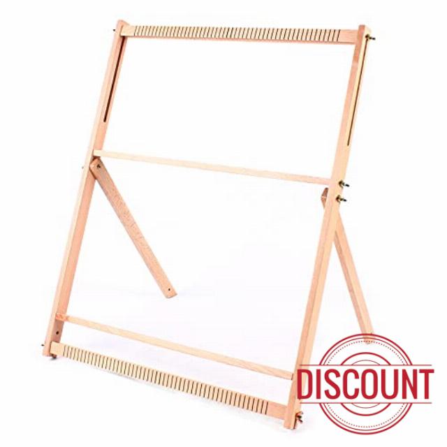 gucdaqc Wooden Weaving Loom Frame 70x50cm Adult Kids Weaving Loom Hand-Knitted Machine with Three Adjustable Gears Foldable Hand Weaving Knitting Loom Kits for Blankets Pillow Covers Scarves