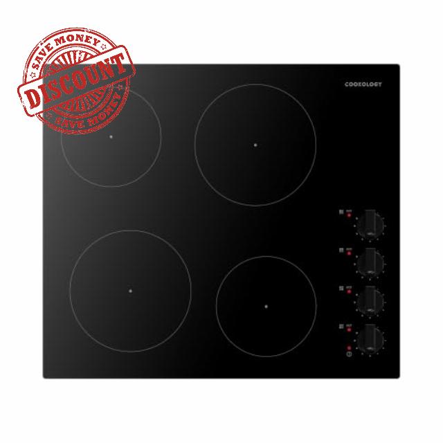 Cookology CEK602 60cm Black 4-Zone Infrared Ceramic Hob