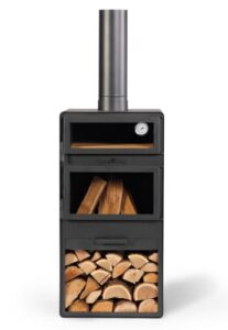 Hand-Forged Wood-Burning Steel Patio Heater and Outdoor Oven