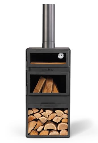 Hand-Forged Wood-Burning Steel Patio Heater and Outdoor Oven