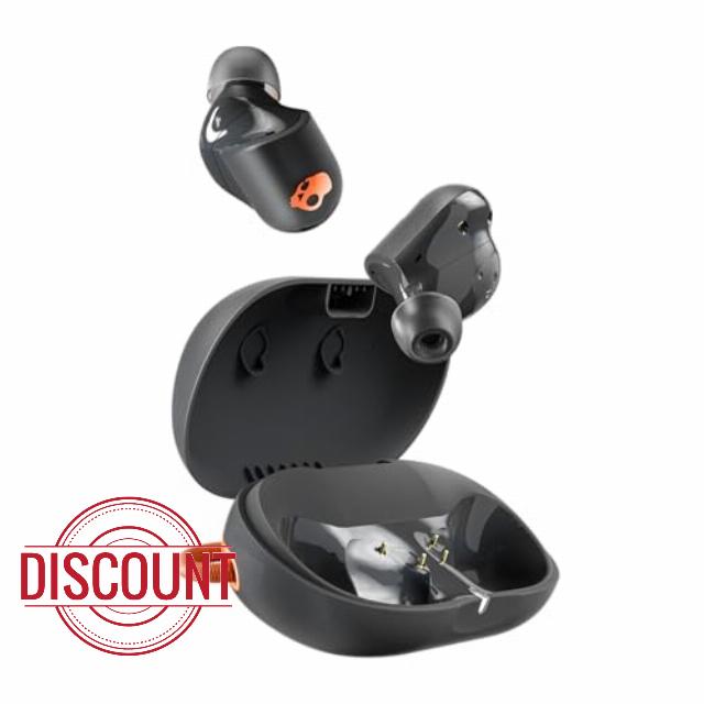 Skullcandy Sesh ANC Active Noise Cancelling Wireless Earbuds - Black/Orange                                                          Bluetooth Headphones