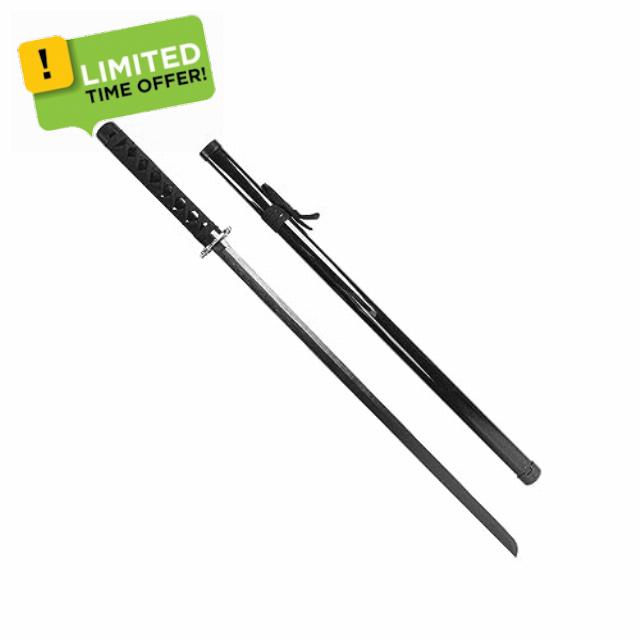 Kids Wooden Sword with Sheath Black Dragon Pattern Realistic Details Portable Cosplay Wooden Sword
