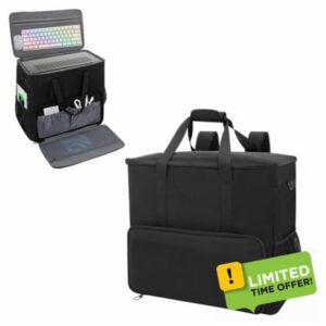 PC Tower Carrying Case Backpack Compatible with ATX/Micro-ATX Desktop                                                          Gaming Computer Tower Travel Bag for Keyboard