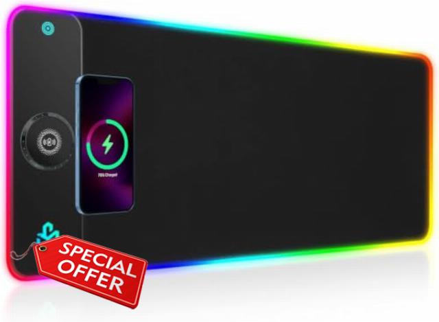 TARKARI 15W Magnetic Wireless Charging RGB Gaming Mouse Mat