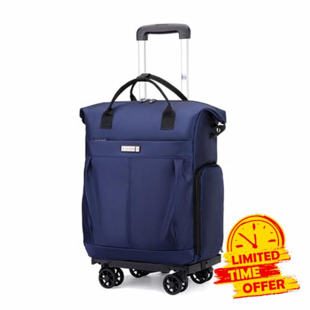 FANDARE 35 L Wheeled Business Backpack Men Rolling Convertible Laptop 4 Wheel Women Shopping Cart Grocery Trolley Bag Shopper Travel Duffle Bag Office Holdall Suitcase Daypacks Blue