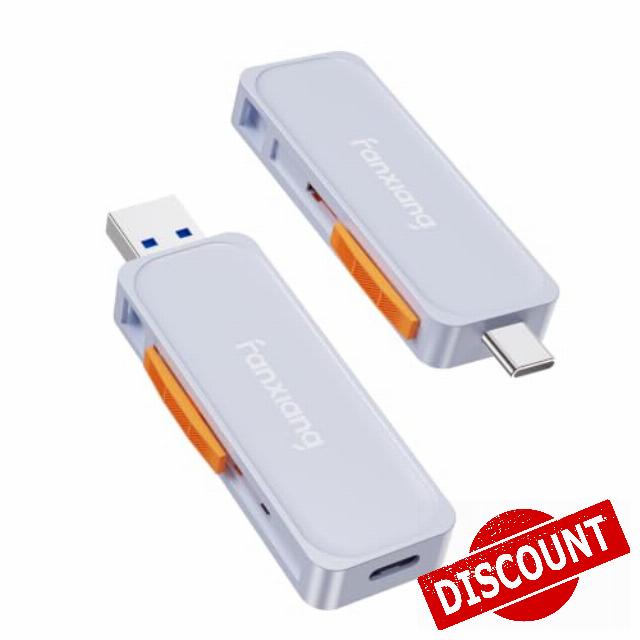 fanxiang USB C Stick External SSD 128GB Up To 550MB/s - F901                                                          Fast External SSD USB C Drive Dual Flash Drive Type C+ USB A 3.2 Gen2 Solid State Flash Drive for iPhone 15/Android/PC/Mac