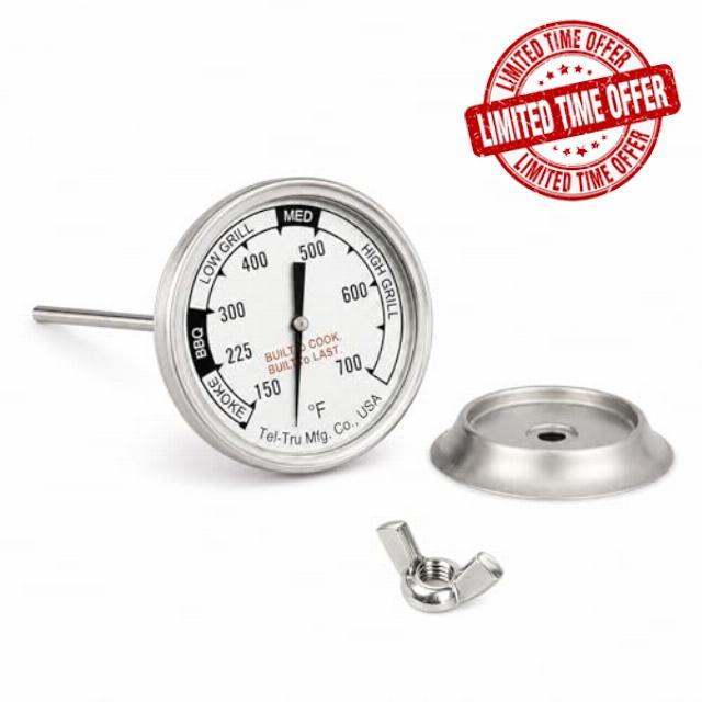 2 Inch Dia PK99085 Grill Thermometer Replacement Parts for PK Grills Tel-Tru Smoker/Charcoal Outdoor Grills Accessories