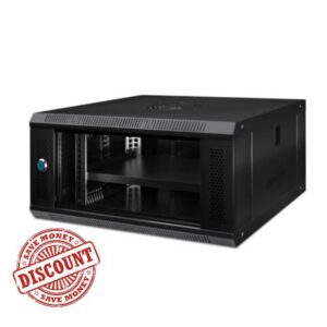 6U Wall Mount Server Cabinet IT Network Rack Enclosure Lockable Glass Door Black