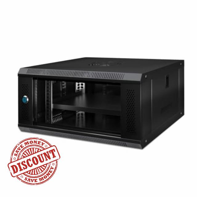 6U Wall Mount Server Cabinet IT Network Rack Enclosure Lockable Glass Door Black