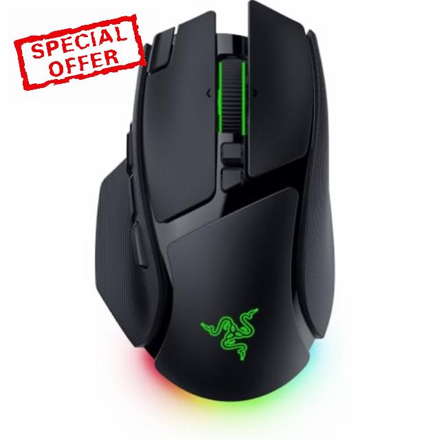 Razer Basilisk V4 Pro - Fully Customizable Wireless Ergonomic Gaming Mouse - 50K Optical Sensor - 14 Customizable Controls - Up to 200 Hours - PC/Mac | Black