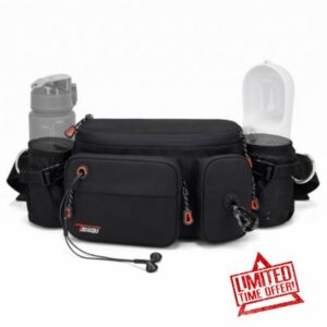 TUDEQU Large Hiking Waist Pack | Dog Walking Fanny Pack | Bum Bag for Men                                                          Waist Bag with Dual Hidden Bottle Holders | Dog Walking Bag with 8 Pockets | Hip Bag|Large Belt Bag|Training