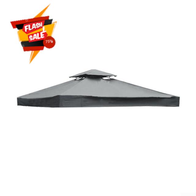 300D Polyester Gazebo Roof Top 10x10 Ft Waterproof(Gray)                                                          300D polyester material