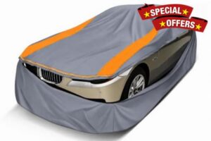 Full Enclosed Car Cover Waterproof All Weather for Length 470-505cm                                                          360°All Round Rain/Wind/Snow/Dust/UV Resistant