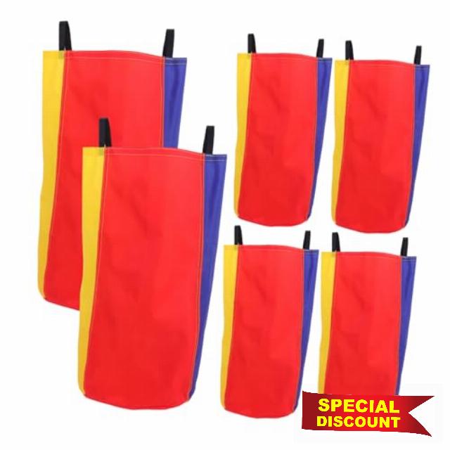 Boys and Girls Jumping Sack Race Bags 6pcs Fabric Outdoor Game                                                          Lightweight Double Handles
