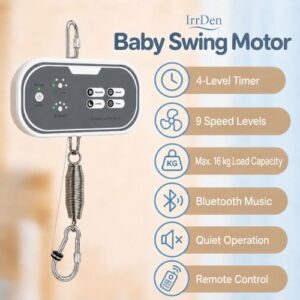 Electric Swing Motor with 4 Timers & 9 Speeds for Baby Swing