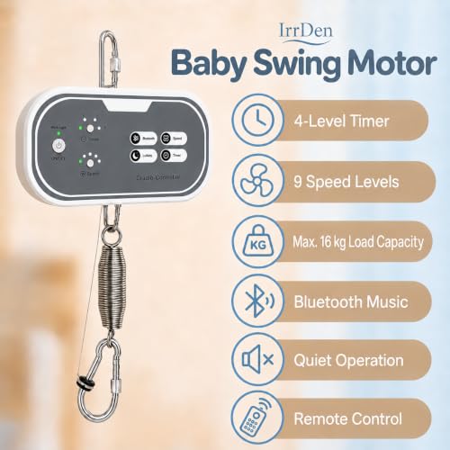 Electric Swing Motor with 4 Timers & 9 Speeds for Baby Swing