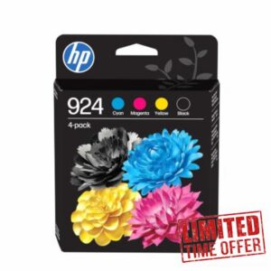 HP 924 Black/Cyan/Magenta/Yellow Original Ink Cartridges 4-Pack                                                          Compatible with HP OfficeJet Pro 8120