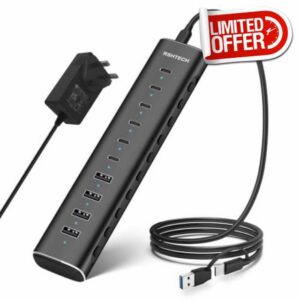 RSHTECH 60W Powered USB Hub