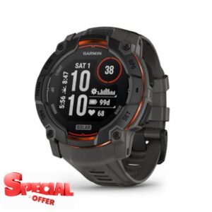 Garmin Instinct 3 GPS Smartwatch 50mm - Black/Charcoal (Renewed)                                                          Solar charging