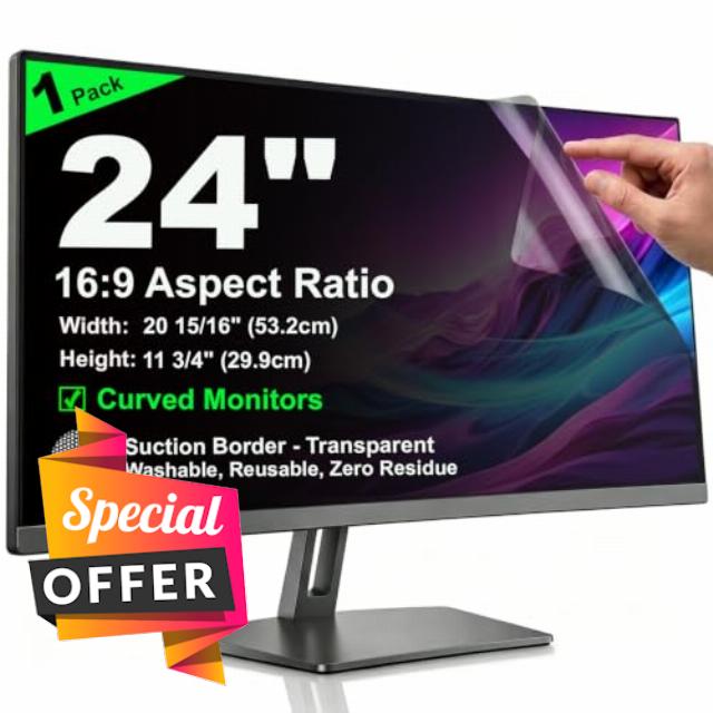 Nano Suction Border Privacy Screen for 24 Inch 16:9 Computer Monitor                                                          53.2x29.9cm