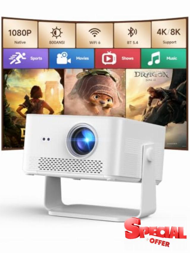 Smart Projector 4K Support Magcubic HY450Max Mini Projector Native 1080P                                                          Android 14